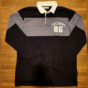 Pacsun Black/Grey Rugby Shirt Men's Large